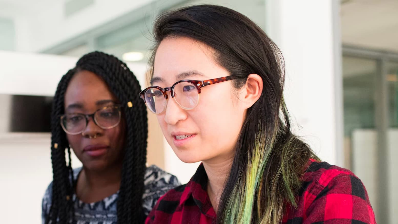 Doug Ross at work with a colleague